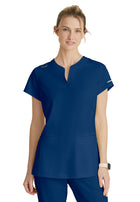 Women's Two-Pocket Placket V-Neck Coast Scrub Top - SKT259 - Navy