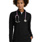 Women's Mock Neck Long Sleeve Atlas Scrub Top - SKT274 - Black