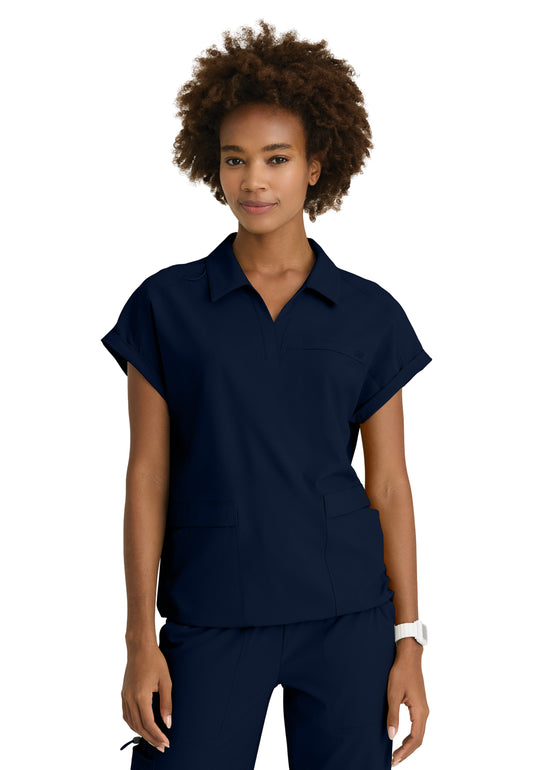 Women's Three-Pocket Charlie Scrub Top - SKT276 - Navy