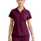 Women's Three Pocket Y-Neck Honor Scrub Top - SKT302 - Wine
