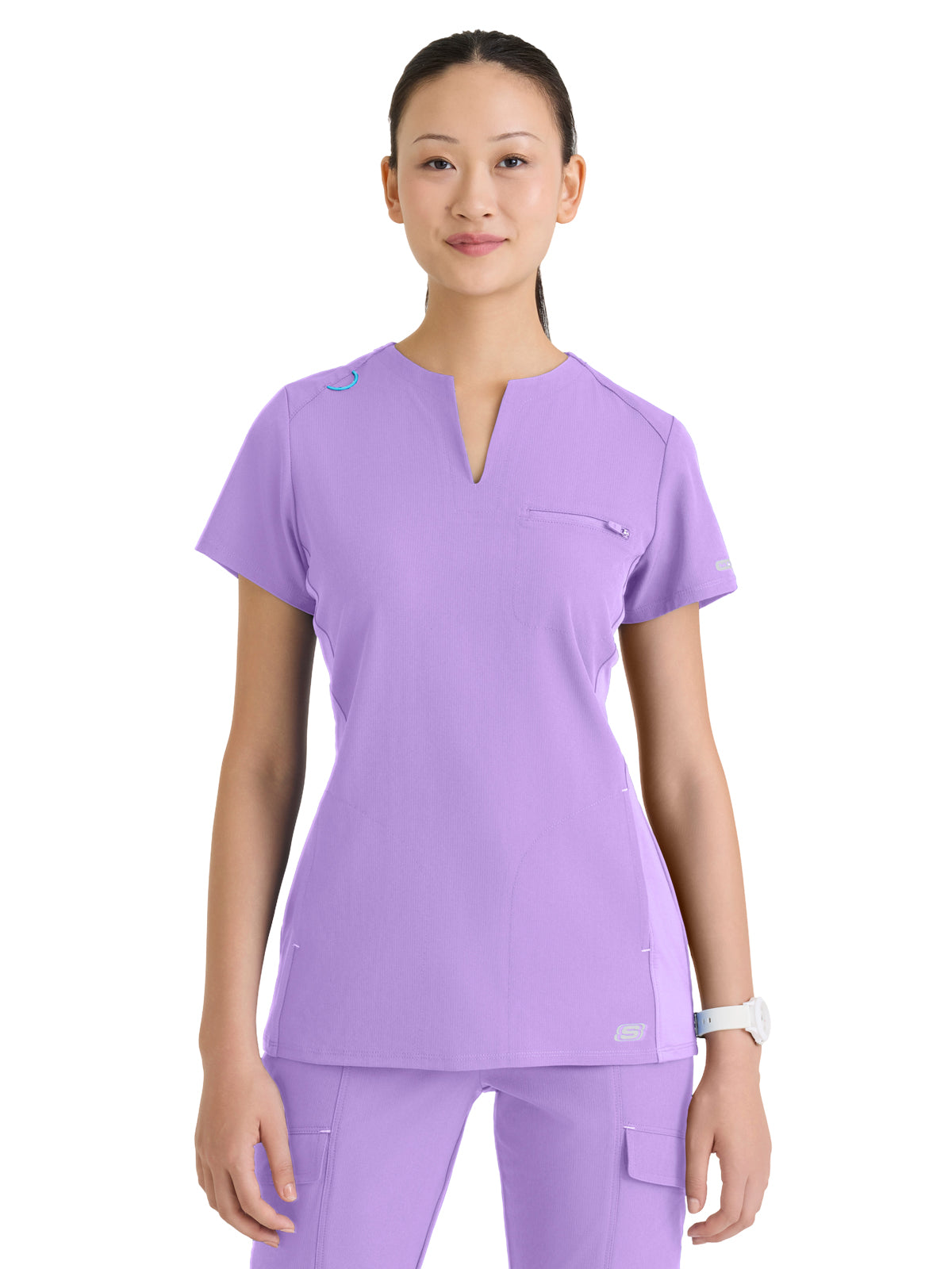 Women's Three Pocket V-Neck Reward Scrub Top - SKT312 - Luxe Lavender