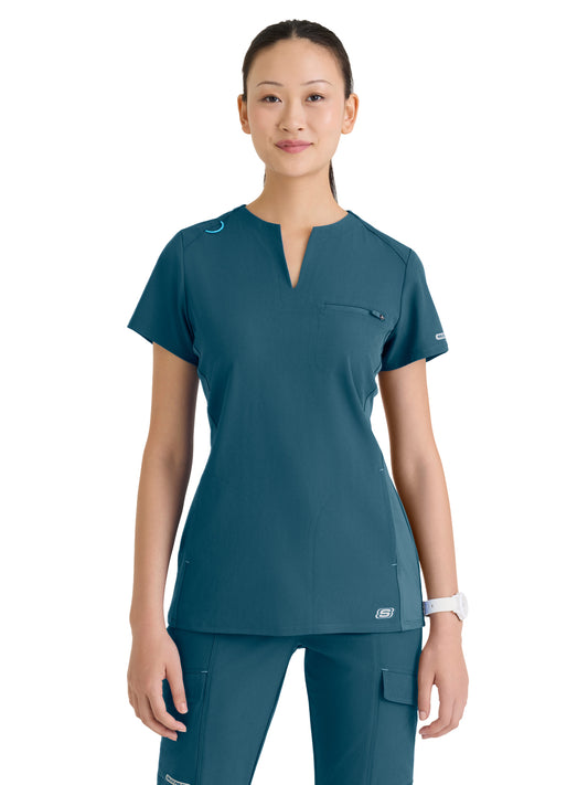 Women's Three Pocket V-Neck Reward Scrub Top - SKT312 - Bahama