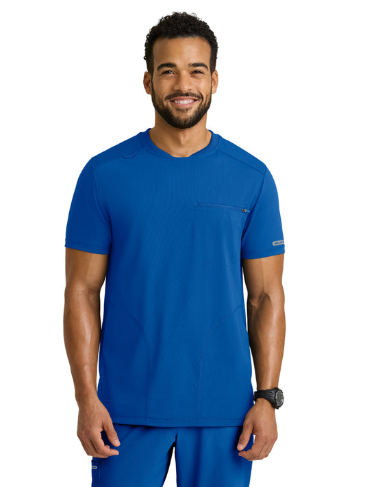 Men's Three-Pocket Rebound Round Neck Top - SKT325 - New Royal