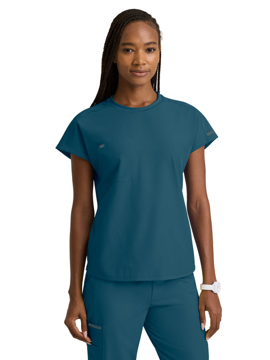 Women's Three-Pocket Fresh Round Neck Top - SKT326 - Bahama