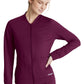 Women's Three-Pocket Zip-Up Contour Warm-Up Scrub Jacket - SKW919 - Wine