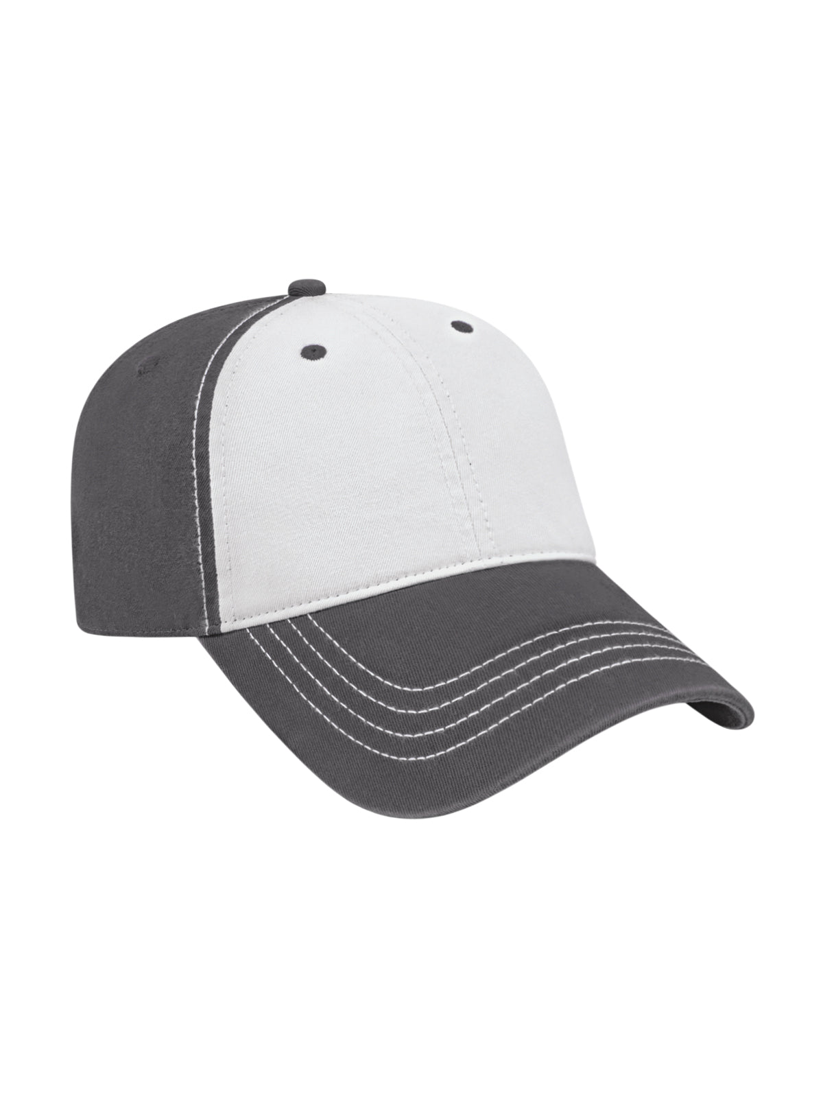 Unisex Relaxed Golf Cap - BG1510C - White/Dark Gray