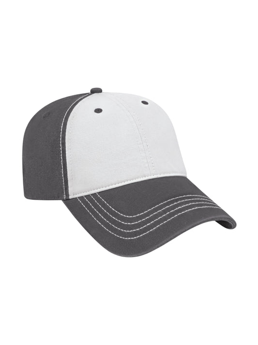 Unisex Relaxed Golf Cap - BG1510C - White/Dark Gray