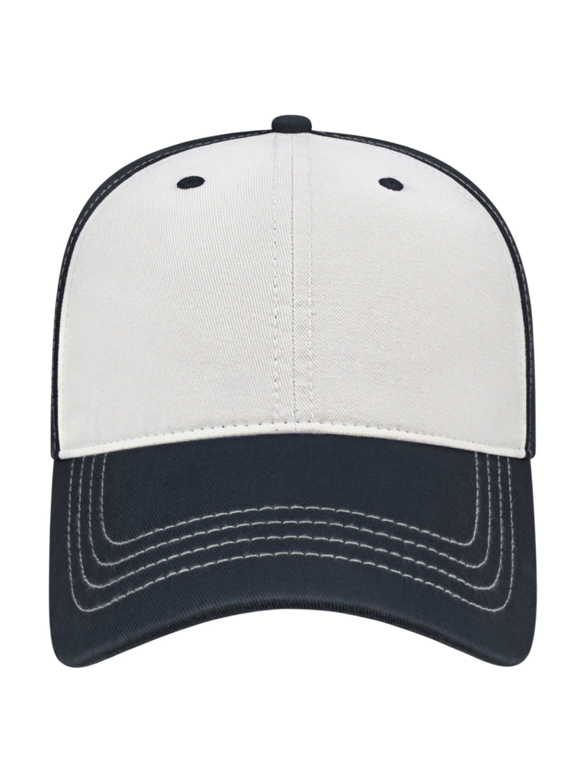 Unisex Relaxed Golf Cap - BG1510C - White/Navy