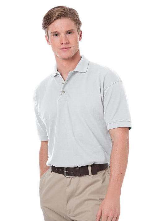 Men's Stain Release Pique Polo - BG2201 - White