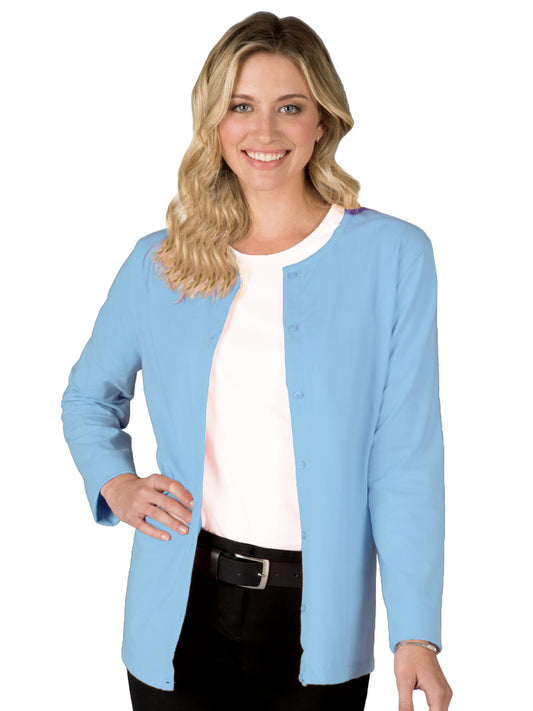 Women's Button Front Long Sleeve Cardigan - BG4701 - Light Blue