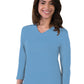 Women's Pocketless 3/4-Sleeve V-Neck Tee - BG4703 - Light Blue