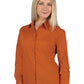 Women's Pocketless Long Sleeve Poplin Shirt - BG6210 - Burnt Orange