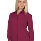 Women's Pocketless Long Sleeve Poplin Shirt - BG6210 - Burgundy