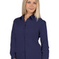 Women's Pocketless Long Sleeve Poplin Shirt - BG6210 - Navy