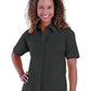 Women's Pocketless Short Sleeve Poplin Shirt - BG6210S - Black