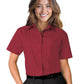 Women's Pocketless Short Sleeve Poplin Shirt - BG6210S - Burgundy