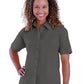 Women's Pocketless Short Sleeve Poplin Shirt - BG6210S - Graphite