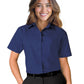 Women's Pocketless Short Sleeve Poplin Shirt - BG6210S - Navy