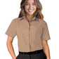 Women's Pocketless Short Sleeve Poplin Shirt - BG6210S - Tan