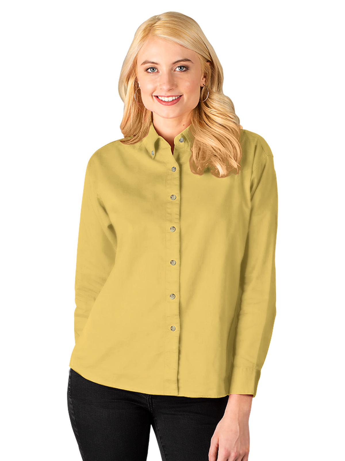 Women's Pocketless Cotton Twill Shirt - BG6213 - Maize