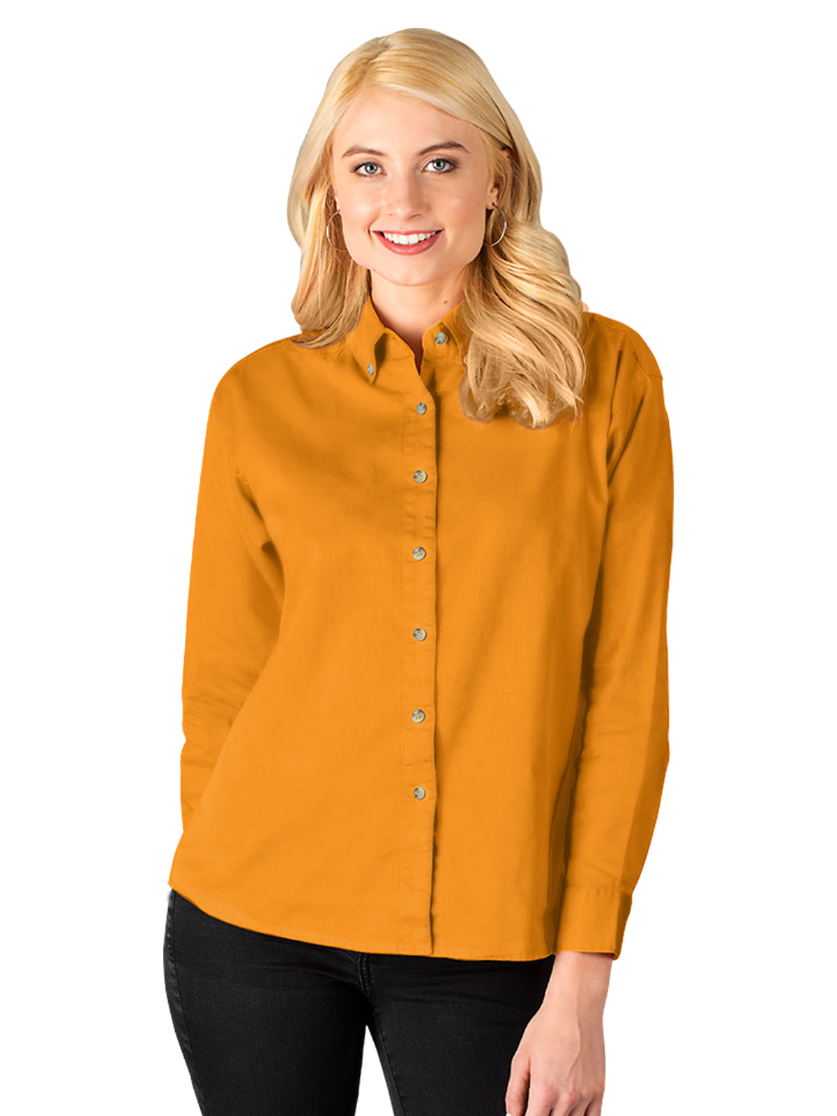 Women's Pocketless Cotton Twill Shirt - BG6213 - Mango