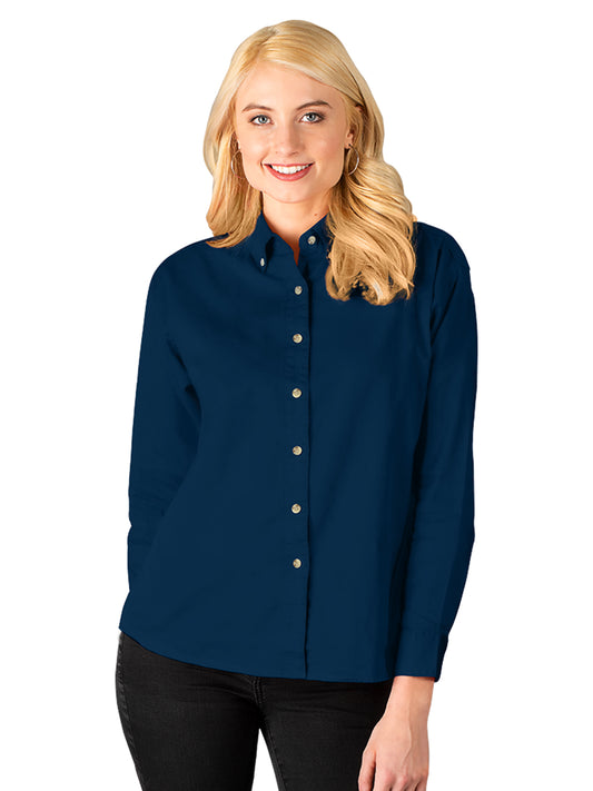Women's Pocketless Cotton Twill Shirt - BG6213 - Navy