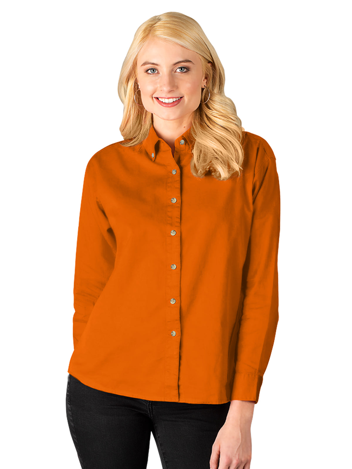 Women's Pocketless Cotton Twill Shirt - BG6213 - Orange