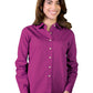Women's Pocketless Long Sleeve Superblend Poplin Shirt - BG6216 - Berry