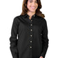 Women's Pocketless Long Sleeve Superblend Poplin Shirt - BG6216 - Black