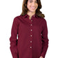 Women's Pocketless Long Sleeve Superblend Poplin Shirt - BG6216 - Burgundy