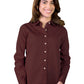 Women's Pocketless Long Sleeve Superblend Poplin Shirt - BG6216 - Chocolate
