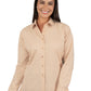 Women's Pocketless Long Sleeve Superblend Poplin Shirt - BG6216 - Natural