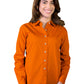 Women's Pocketless Long Sleeve Superblend Poplin Shirt - BG6216 - Orange