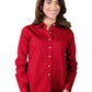 Women's Pocketless Long Sleeve Superblend Poplin Shirt - BG6216 - Red