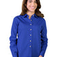 Women's Pocketless Long Sleeve Superblend Poplin Shirt - BG6216 - Royal