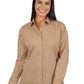Women's Pocketless Long Sleeve Superblend Poplin Shirt - BG6216 - Tan