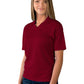 Women's Pocketless Wicking V-Neck Polo - BG6219 - Burgundy