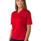 Women's Pocketless Wicking V-Neck Polo - BG6219 - Red