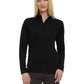 Women's Pocketless Wicking Long Sleeve Zip Pullover - BG6230 - Black