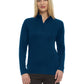 Women's Pocketless Wicking Long Sleeve Zip Pullover - BG6230 - Navy