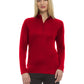 Women's Pocketless Wicking Long Sleeve Zip Pullover - BG6230 - Red