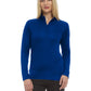 Women's Pocketless Wicking Long Sleeve Zip Pullover - BG6230 - Royal