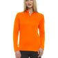 Women's Pocketless Wicking Long Sleeve Zip Pullover - BG6230 - Safety Orange