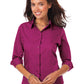 Women's Pocketless 3/4-Sleeve Poplin Shirt - BG6260 - Berry