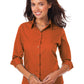 Women's Pocketless 3/4-Sleeve Poplin Shirt - BG6260 - Burnt Orange