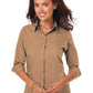 Women's Pocketless 3/4-Sleeve Poplin Shirt - BG6260 - Tan