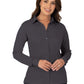 Women's Pocketless Knit Stretch Woven Shirt - BG6273 - Graphite