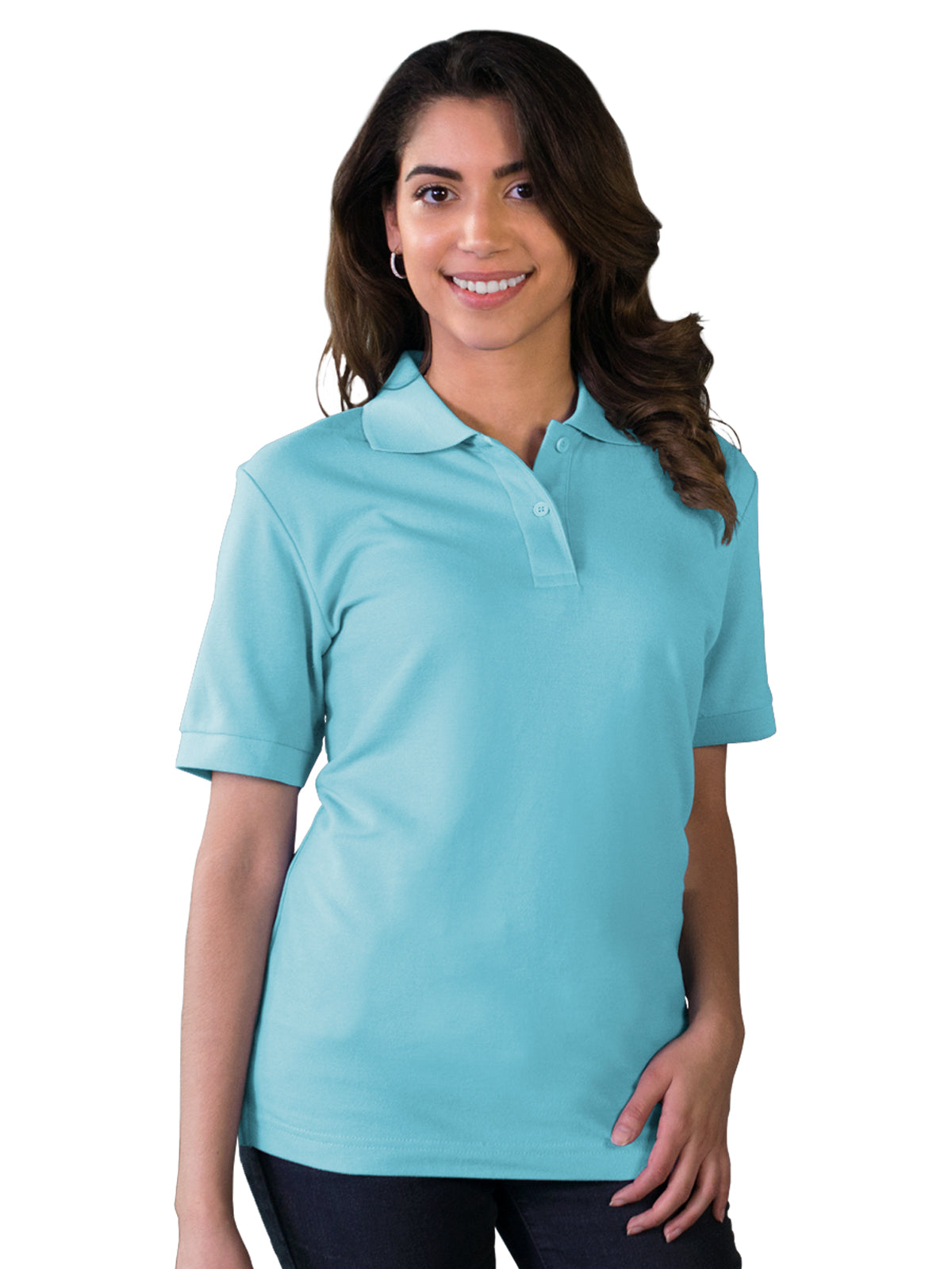 Women's Pocketless Soft Touch Polo - BG6500 - Aqua