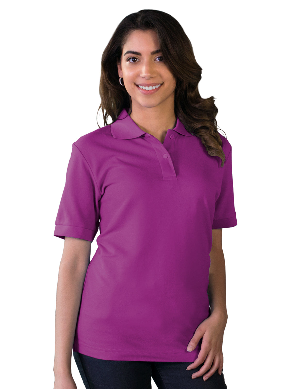 Women's Pocketless Soft Touch Polo - BG6500 - Berry