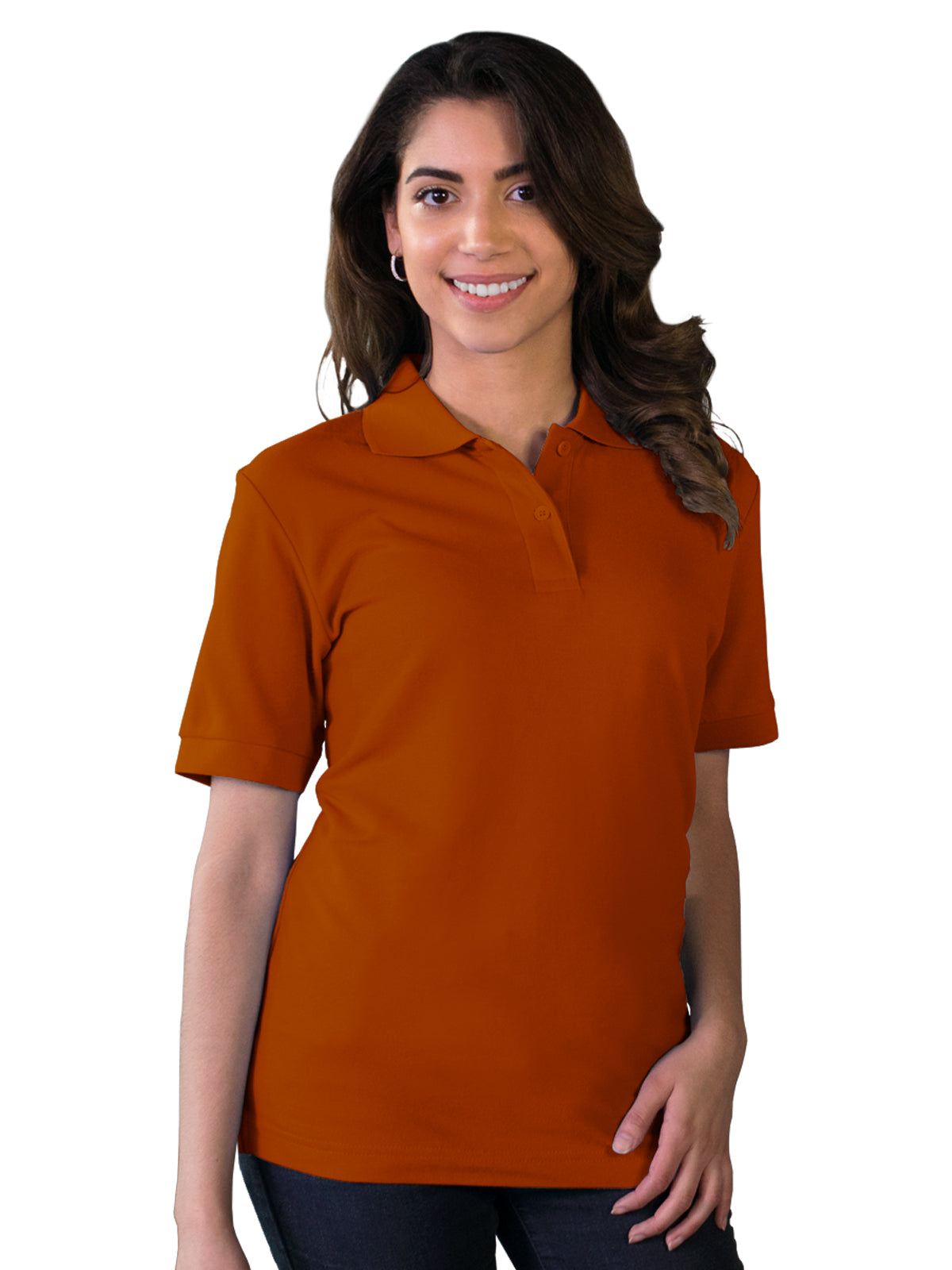 Women's Pocketless Soft Touch Polo - BG6500 - Burnt Orange